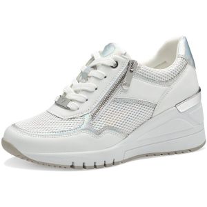 Marco Tozzi Femme Damen, Sneaker, Feel ME Fußbett,Wechselfußbett, weiches Innenfutter, 2-23743-42 Basket, White Comb, 38 EU