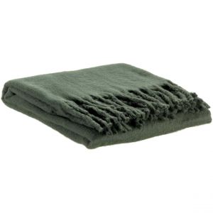 Declikdeco Plaid recyclé Isabel uni Sapin 130 x 160