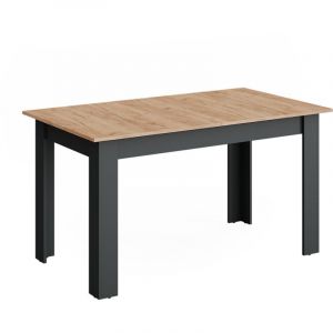 Table de salle &agrave; manger Repose, Anthracite/ch&ecirc;ne dor&eacute;, 180x80cm extensible, Vicco