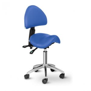 Tabouret chaise siège selle avec dossier bleu 14_0003500
