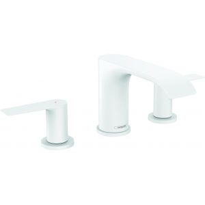 Image de Hansgrohe Mélangeur de lavabo 3 trous 90 avec tirette et vidage blanc mat Vivenis