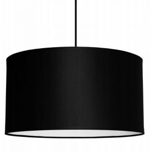 Plafonnier suspendu grand abat-jour noir LED 35cm