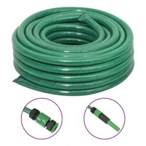 Image de VidaXL Tuyau d'arrosage avec jeu de raccords vert 10 m pvc Vert