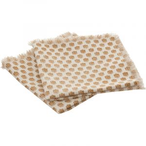 Atmosphera Cr&eacute;ateur d'int&eacute;rieur - Lot de 2 Serviettes de Table Imprim&eacute; Maha 40cm Beige