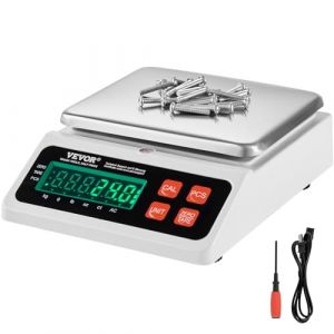 VEVOR Balance de comptage industrielle, 10 kg x 0,1 g, balance numérique pour monnaies, unités g/kg/lb/oz/ct, balance de comptage d'inventaire électronique avec écran LED pour pièces bijoux, cuisine