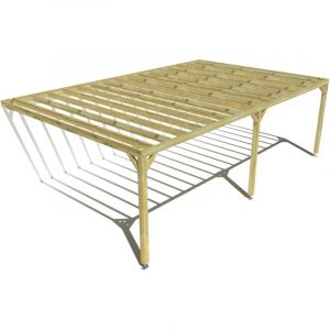 Ma Pergola Bois - black friday] Pergola bois &bull; 8m x 5m &bull; adoss&eacute;e &bull; sens profondeur &bull; livraison comprise