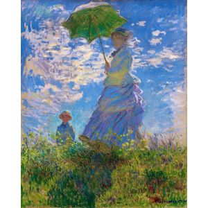 Figured'Art Peinture par Numéro Adulte avec Cadre La Promenade - Monet - Activité Manuelle Kit de Loisir Créatif DIY Numéro d'Art Complet - 40x50cm toile tendue sur châssis