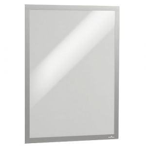 Durable Cadre d'affichage DURAFRAME POSTER 70 x 100 - Fixation adhésive pour documents 70 x 100 - Résistant aux UV - 1 pièce, Argent, 505623