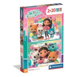 Clementoni Puzzles 2x20 pi&egrave;ces : Gabby's Dollhouse