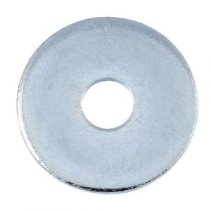 VisWood Rondelle plate de charpentier - acier zingué blanc - D12/14x40x4 - 100 pièces