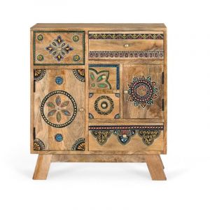 Commode réalisée à la main en bois de manguier