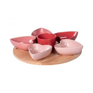 Table passion Service apéritif 6 pièces heart 31,5 cm