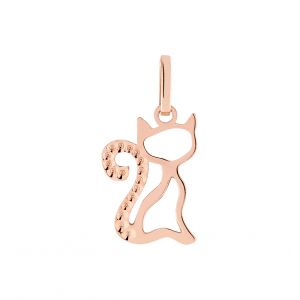 Cleor Pendentif en Or 375/1000 Rose en forme de Chat