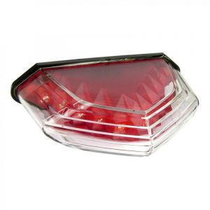 TNT Tuning FEU ARRIERE TNT HOMOLOGUE LED ADAPT. DERBI SENDA TRANSPARENT/FOND ROUGE