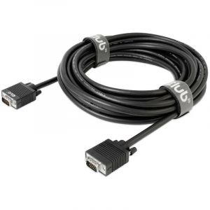 Club 3D Vga C&acirc;ble de raccordement Fiche m&acirc;le vga 15 p&ocirc;les, Fiche m&acirc;le vga 15 p&ocirc;les 10.00 m noir CAC-1710 vissable, conta