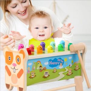 Jouet Enfant En Bois Jeux Montessori Banc À Marteler Xylophone Bebe Cube D'activité En Bois Pour Jouet Fille Garcon 3 4 5 Ans