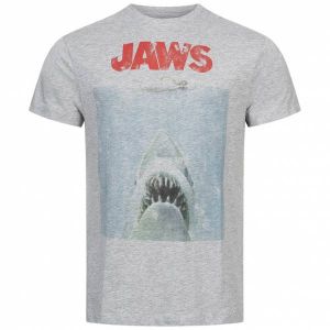 Jaws Affiche de Film T-Shirt, Gris (Gris Marl SPO), XXL Homme