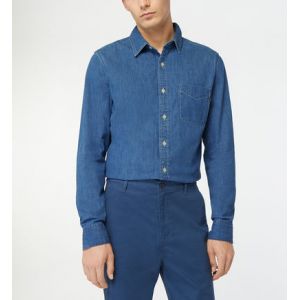 DOCKERS Chemise slim en jean coton recycl&eacute; Bleu - Couleur Bleu - Taille S