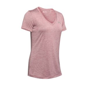 Under Armour Women's Tech S/S V-Neck Twist - T-shirt technique taille XS, gris