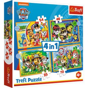 Trefl 4 Puzzles - Pat Patrouille - 35, 48, 54 Et 70 Pièces