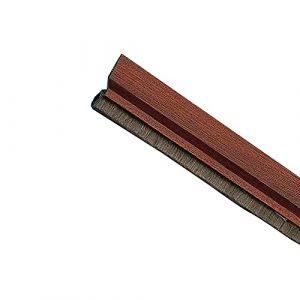 Amig - Joint pour portes d'entrée ou d'intérieur | Joint adhésif à poser | Brosse en poil | Feuille plastique entre la brosse | 82 cm | Sapelli | Aluminium