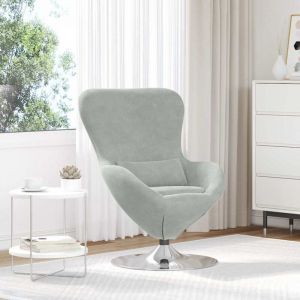 VidaXL Fauteuil &oelig;uf Gris clair 63 x 73 x 90 cm Velours