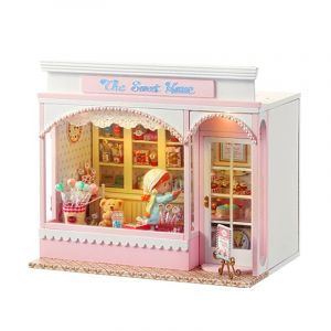 Dam Magasin de bonbons. Maquette 3d avec design de porte ouverte, r&eacute;aliste.