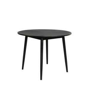 DRAWER FABIO - Table à manger ronde en bois ø100cm - Noir