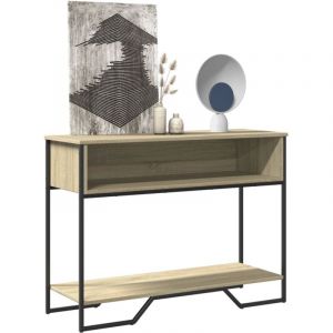 VidaXL Table console ch&ecirc;ne sonoma 100x35x74,5 cm bois d'ing&eacute;nierie