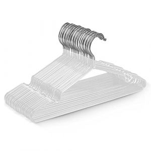 Keplin Grucce Metallo Premium Rivestito in Gomma - Confezione da 20, Salvaspazio, Organizzazione, Robuste Stampelle Abiti per Armadi, Stand Appendiabiti e Binari (Grigio)