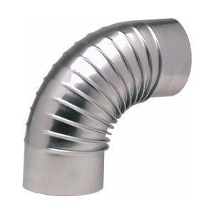 Ten 372153 - Coude pliss&eacute; &agrave; 90&deg; alumini&eacute; diam&egrave;tre 153mm
