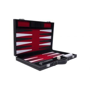 Engelhart 250501- Backgammon surpiqué 18 pouces - rouge noir blanc
