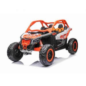 Voiture électrique 4x4 Can-am Maverick 2 places 12V à chevaucher - Orange - Suspension avant et arrière