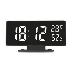 Green Blue GB395 Horloge avec Alarme et thermomètre hygromètre Noir