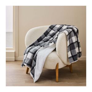 Plaid 125 x 150 cm – Tartan & Sherpa – Motif Écossais