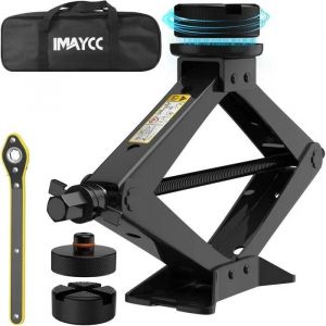 IMAYCC Cric Voiture 2.5T avec Tampons Caoutchouc - Portable et Universel, Kit Urgence pour SUV, MPV, Tesla 3/Y/X/S.