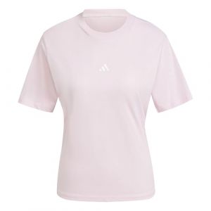 Adidas Femme Essentials Small Logo Cotton T-Shirt, Clear Pink/White, XL