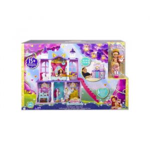 Coffret enchantimals chateau royal 66cm poupées felicity renard et flick + 15 accessoires - set figurine animal + 1 carte - mini-poupee