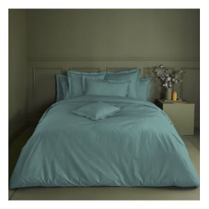 Housse de couette percale de coton 90 fils/cm² emeraude Olana