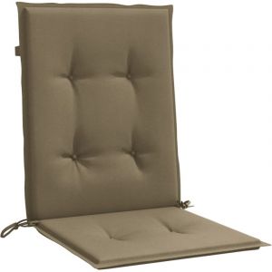 VidaXL Coussins de chaise à dossier bas lot de 2 taupe mélangé tissu, coussin, coussin de chaise, coussin de siège, coussin de canapé
