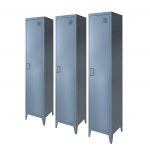 Sweeek Armoire chambre en métal bleu pétrole 4 espaces de rangement L 180 x l 38 x H 38cm