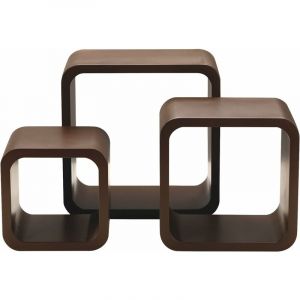 King Home m1106014/à Set 3 Pièces Étagère Quadra Courbe Noyer