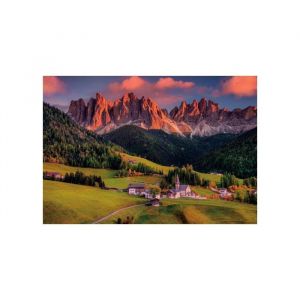 Clementoni Puzzle adulte vues des dolomites - village funes - montagne - 1000 pieces - set puzzle paysage italie + 1 carte tigre