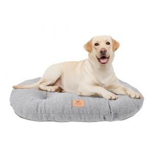 Ferplast Coussin pour Chien de Taille Moyenne, Panier pour Chat, Tissu boucl&eacute; synth&eacute;tique Lavable, Rembourrage Moelleux, 78 x 50 x h 5 cm. Gris