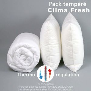 Dodo Pack Clima Fresh Thermor&eacute;gulation couette TEMPEREE + oreiller(s) - 140/200 - Blanc