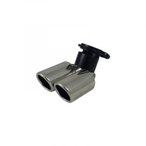 Ivol Embout echappement réglable en inox double ovale 63mm pour sortie 45 58 mm