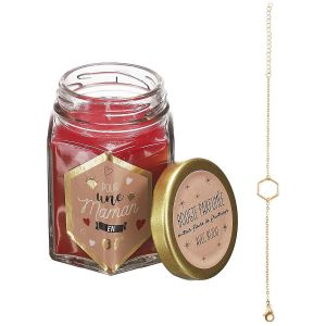 Bougie parf ée en bocal avec bijou surprise Fleur de printemps