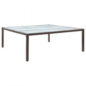 VidaXL Table à dîner de jardin Marron 200x200x74 cm Résine tressée