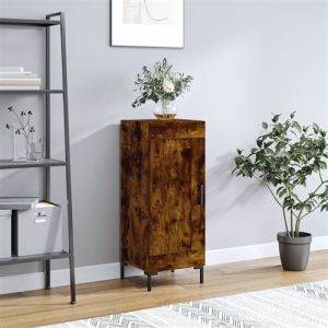 VidaXL Buffet, Armoire Latérale avec 3 Compartiments, Placard avec Porte et Pieds, Meuble avec Rangement Salon, Moderne, Chêne Fumé Bois d'Ingénierie