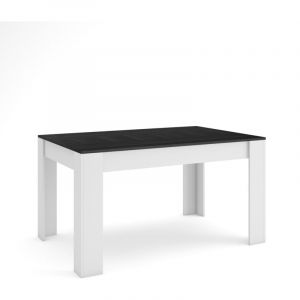 Table à manger - Meuble Salle à Manger - 140x90x76 cm - Pour 6 personnes - Meubles de Salon - Style moderne - Noir et Blanc - Skraut Home